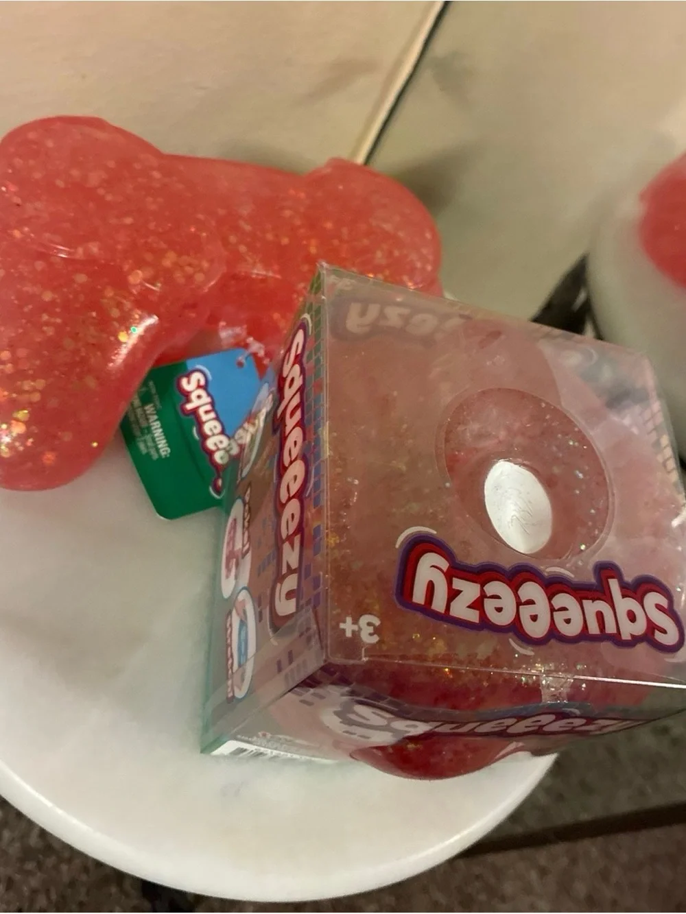 Squeeezy Glitter Red Game Controller & Dice Stress Toy